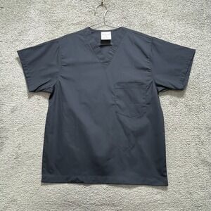 Lot‎ of 4 AllHeart Scrub Top Shirt Unisex Small Blue Pocket Short Sleeve Uniform